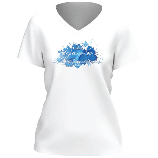 Deja Moo Script V-Neck T-Shirt